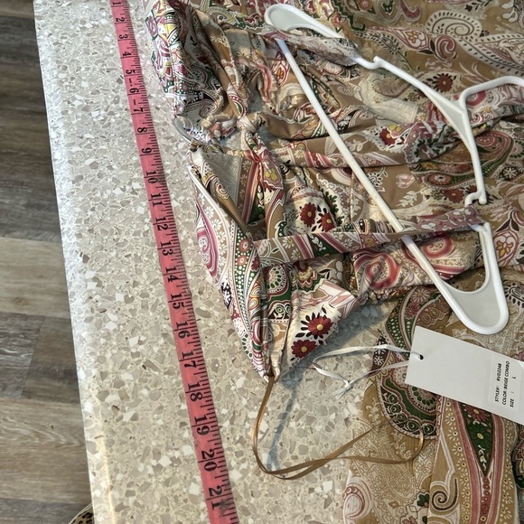 NWT Rose Velvet Large Paisley Print Maxi Dress Front & Back Cutouts - Picture 14 of 15